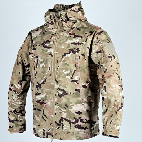 Outdoor Tactical Fleece Hardshell Jacket Autumn And Winter Plus Fleece Windproof Riding Jacket Waterproof