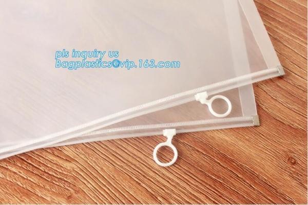 Underwear Bra Packaging Bag With Slider Zipper Ring Holder, creative stationery pvc plastic bag with slider, slider zipp