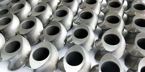 A extrusora de parafuso alta do gêmeo da resistência de corrosão parte o elemento do parafuso da extrusora para TEX54