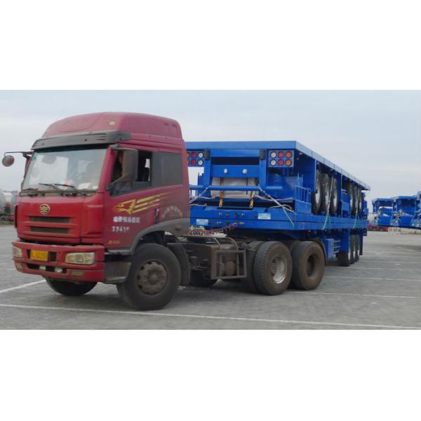 20 Feet And 40 Feet Flat Deck Semi Trailer Trucks With 12 Tires Cimc Sinotruk