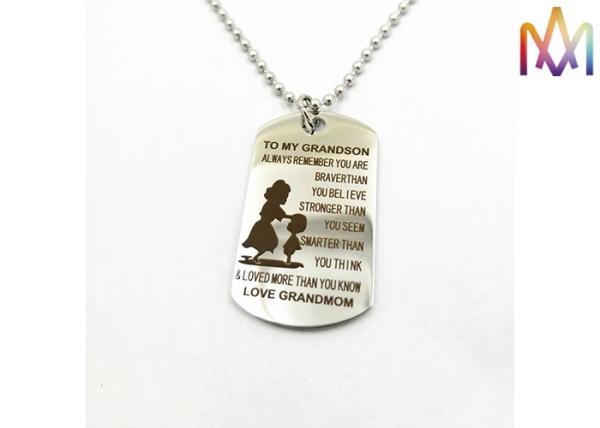 2.5mm Thickness Waterproof Engraved Pendant Necklace