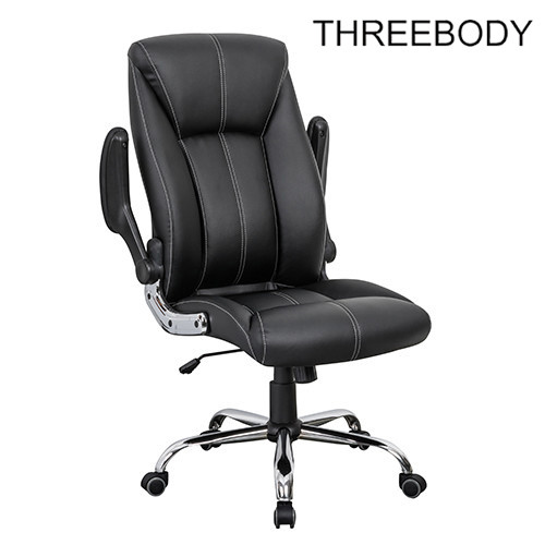 Custom Swivel Racing Style Office Chair , Black PU Leather Racing Office Chair