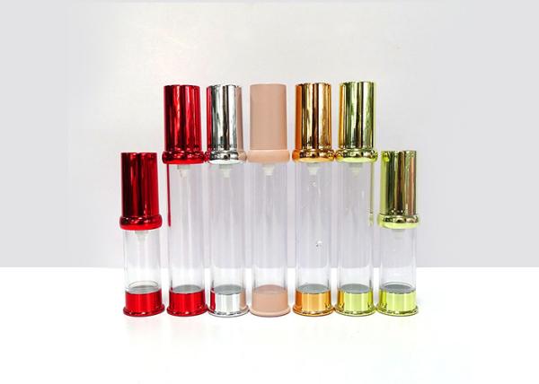 5ml 10ml Cosmetic Airless Bottle Recyclable Transparent Pump With Gold Cap