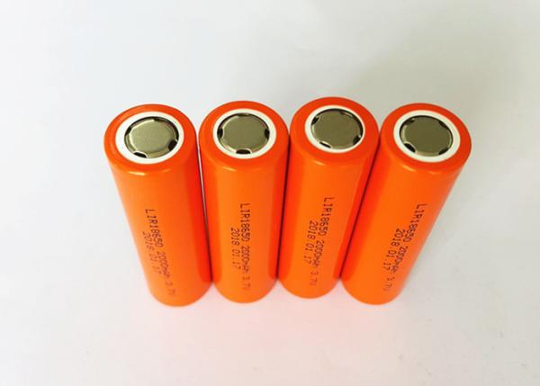 High Safety Cylinder 18650 Li Ion Battery  3.7 Volts 2000mah MSDS UN38.3 Certificated