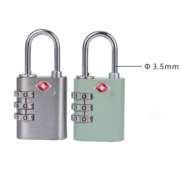 Rarlux Anti-Theft Tsa Padlock 3 Digital Password Wheel Luggage Bag Lock Zinc Alloy Body A3 Steel Shackle Combination Padlock