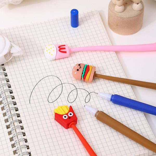 Cute Kawaii Pen Accessoires Pour Fille Animaux Fruit en forme de soulagement du stress fournitures Gel encreurs avec remplacement remplis pour les enfants Étudiants Bureau scolaire