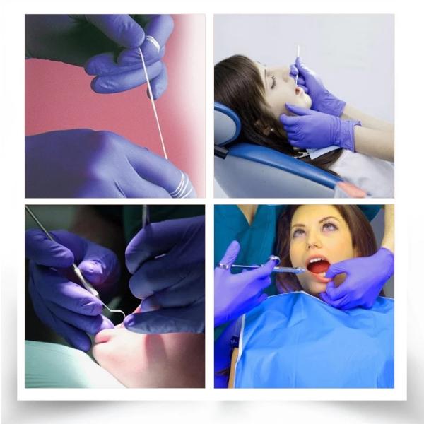 Purple color powder free gloves nitrile examination gloves