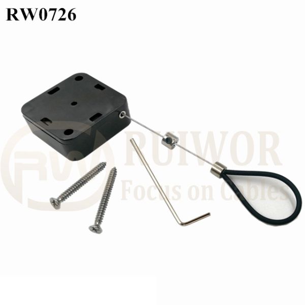 RW0726 Square Retractable Cable Plus Adjustable Stainless Steel Wire Loop Coated Silicone Hose