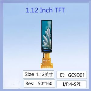 1.12-inch IPS TFT LCD Screen | 50×160 Dot Matrix Serial Screen with GC9D01 Driver, Special for Industrial Equipment Status Bars / Smart Wearables, High Definition, Low Power Consumption,