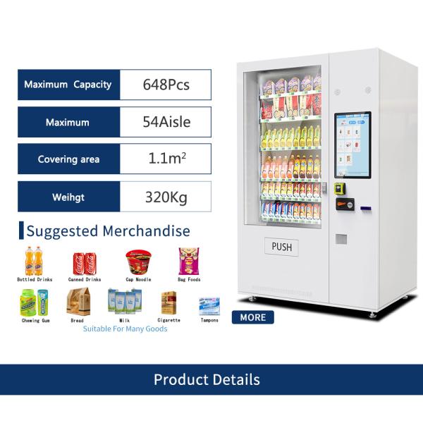 Automatic Machine 21.5 Inches Screen Combo Distributeur Automatique Vending Machine With Credit Card Payment