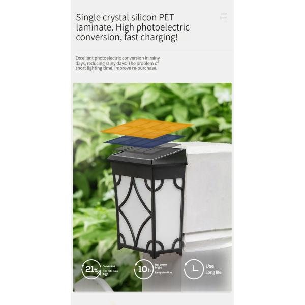 1.2V Input Voltage LED Motion Sensor Lamp for Outdoor Garden Waterproof Solar Wall Lamp