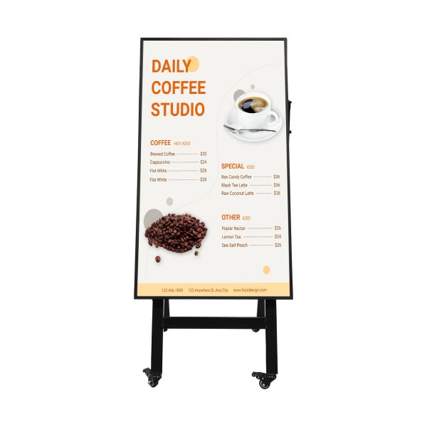 43-86 inch LCD Digital Menu Boards 4K UHD for Coffee Shop Restaurant CMS Commercial Advertising Display
