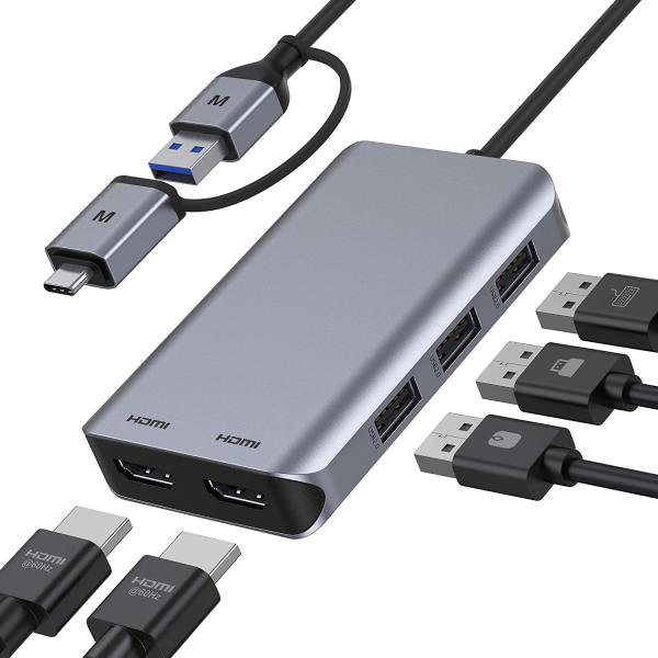 USB C Hub With HDMI And Displayport , 13 In 1 USB C To Displayport Hub With 100W PD