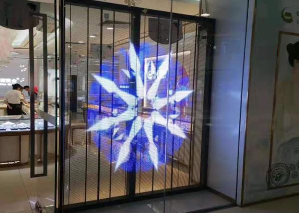 4200cd Translucent LED Screen , P10.42mm Advertising Led Glass Display