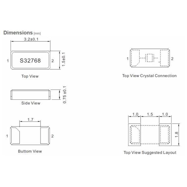 FC-135 SMD 3215 32.768KHz 12.5pF 20ppm -40~+85 кристаллический резонатор для управления временем