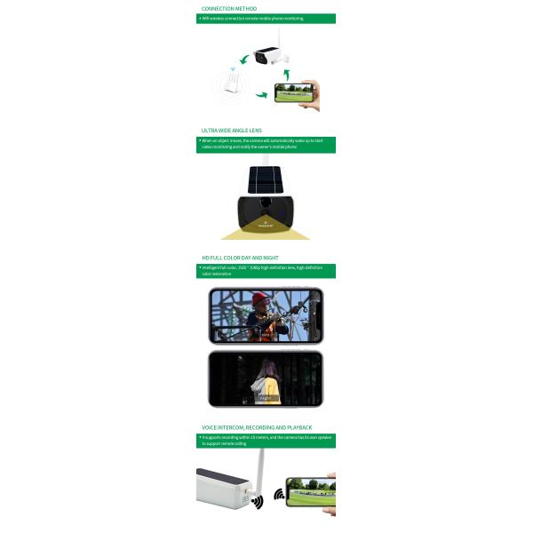 La vision nocturne sans fil futée Hd imperméabilisent la caméra solaire de télévision en circuit fermé de Wifi