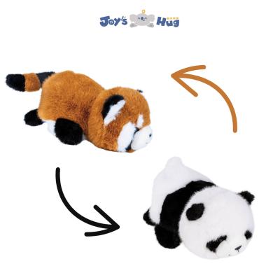 Dual Sided Original Reversible Plushie Raccoon And Panda Bear Transformable Plush Toys