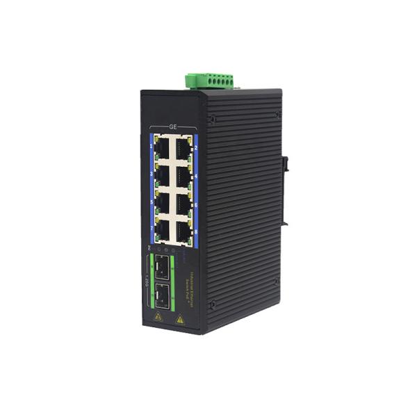 8 RJ45 Ports Unmanaged Industrial Full Gigabit Ethernet Switch 2 SFP Port
