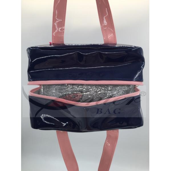 Practical Blue PVC Zipper Travel Cooler Bag To Keep Food Cold Unique Design