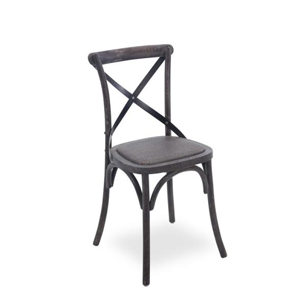 Wholesale oak wood rattan seat chairs Cross back Chair for wedding party use