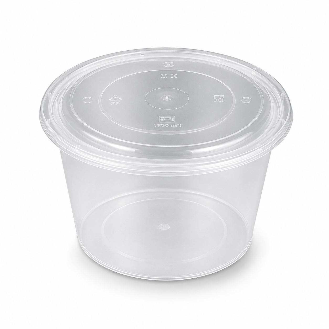 Tall PP Takeaway Disposable Soup Bowls 1750ml Lidded for Commercial Kitchens