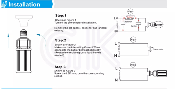 135lm/W Multiscene 54 Watt LED Corn Bulb IP64 Waterproof Durable