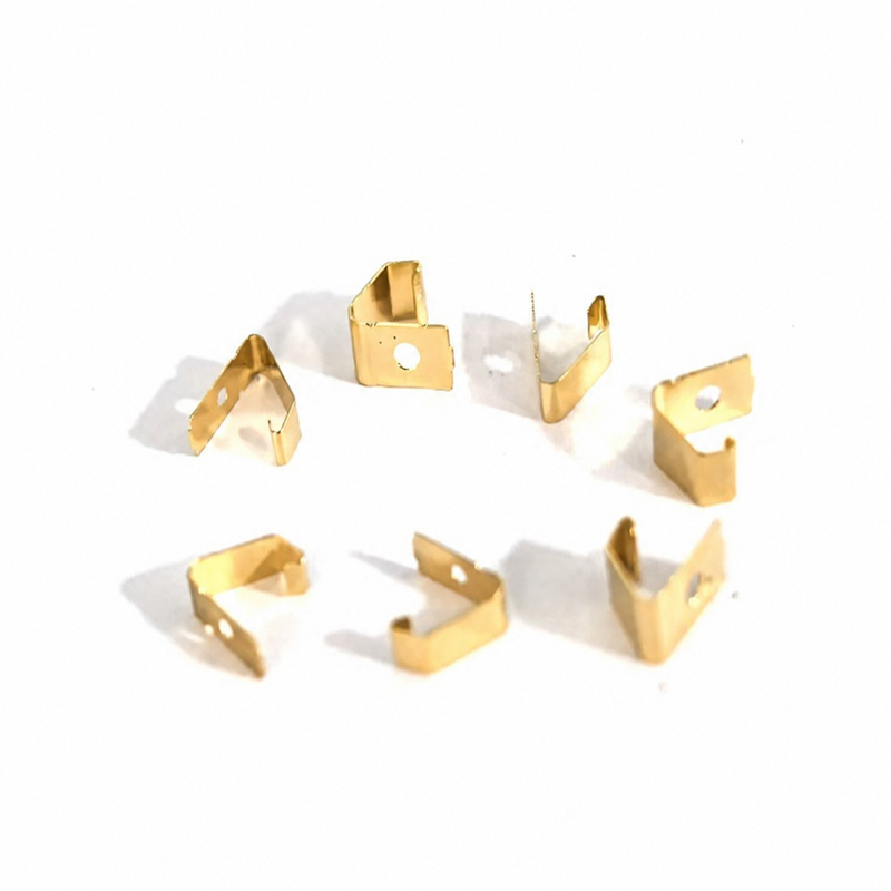 OEM Gold Plated Spring Clip Electrical Contact Metal Stamping Parts Manufacturer