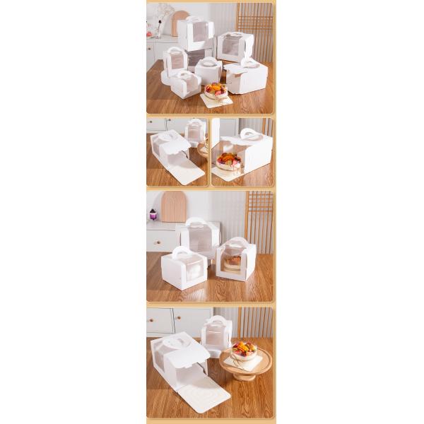 Белое открытое окно 3-дюймовое 4-дюймовое 6-дюймовое 8-дюймовое коробка для торта из неокрашенной бумаги