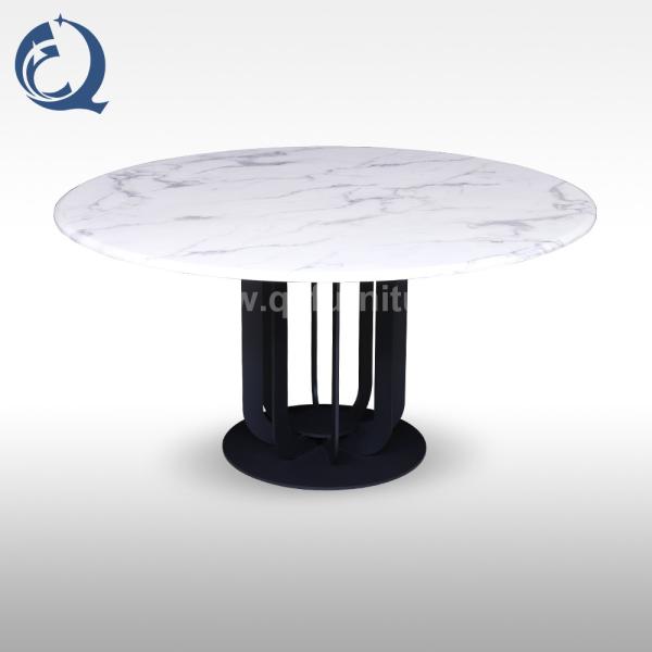 Metal frame Round 150cm Dining Table Sintered Stone Top for dining room