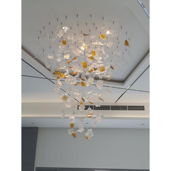 Indoor Decoration Modern Custom Hotel Club Glass Led Big Project Chandelier Pendant Lamp