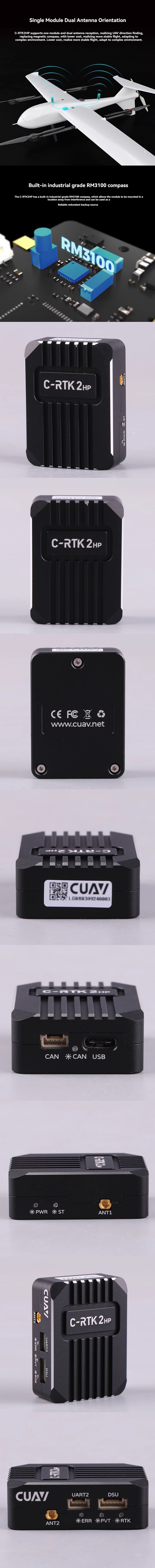 Factory Outlet Cuav C-Rtk 2hp Dual Antenna Centimeter Level Positioning Module for Gps Unmanned Aerial Vehicle Flight Control
