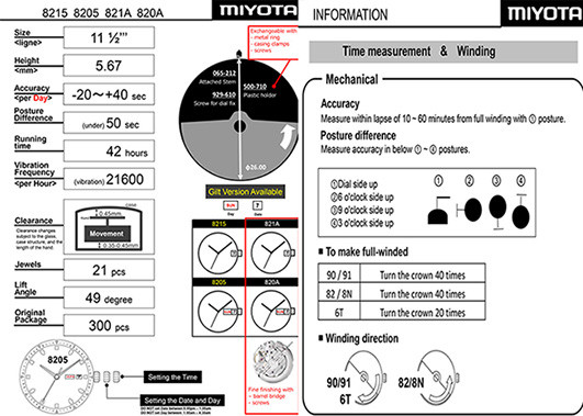 Men'S Waterproof Stainless Steel Automatic Watch Miyota 8215 Polished Case