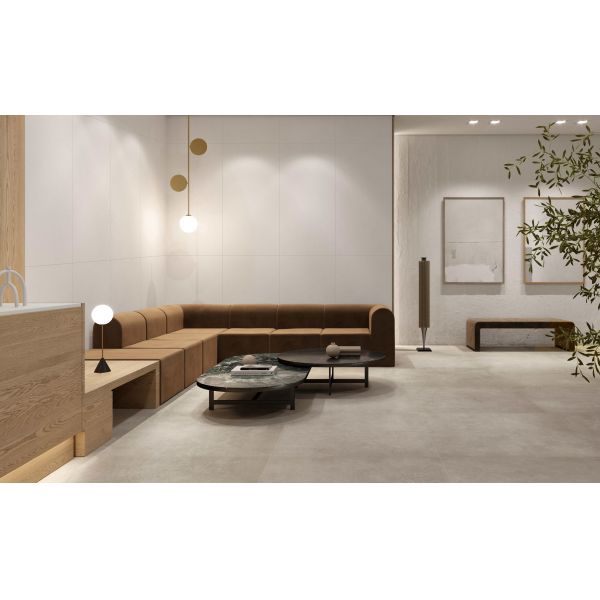 Soft Light Sitting Room Floor Tiles Cream Yellow Anti Breakage Scratch Resistant