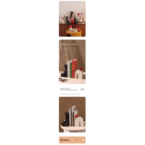 Customized Color Ceramic Bookends Elegant Designs for Sophisticated Home Libraries