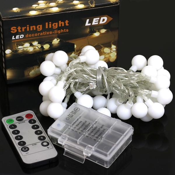 Color Changing Globe String Lights 16.4 ft 50 LEDs Crystal Bubble Ball Fairy Lights with Remote Control Ambient Lighting