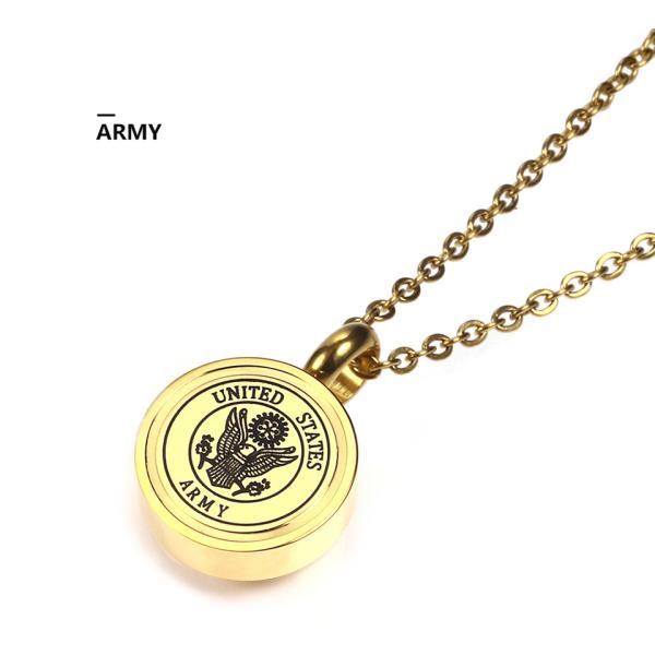 Army Navy Reserve Air Officer Commemorative Urn Ashes Necklace Cremation Jewelry 316L