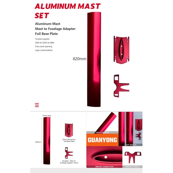 Foil Accessory Aluminum Mast  82cm 19mm  Adapter Mast Aluminum Alloy