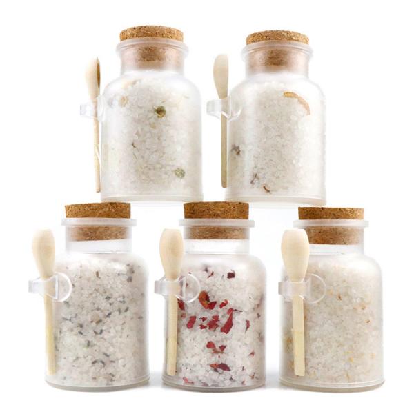 Flower Scents Aromatic Bath Salts Himalayan Mineral Salt In Glass Jar