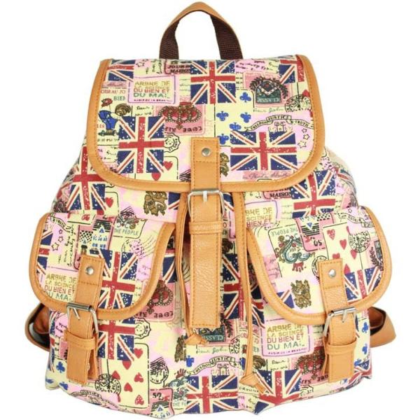 Female new national wind canvas shoulder bag backpack schoolbag shoulder bag Students