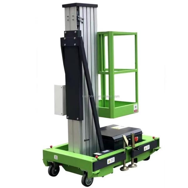6m Single Mast Aluminum Alloy Hydraulic Lift For Elevated Work Platform