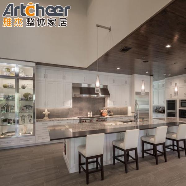 Armários de cozinha modulares de estilo fino de madeira sólida