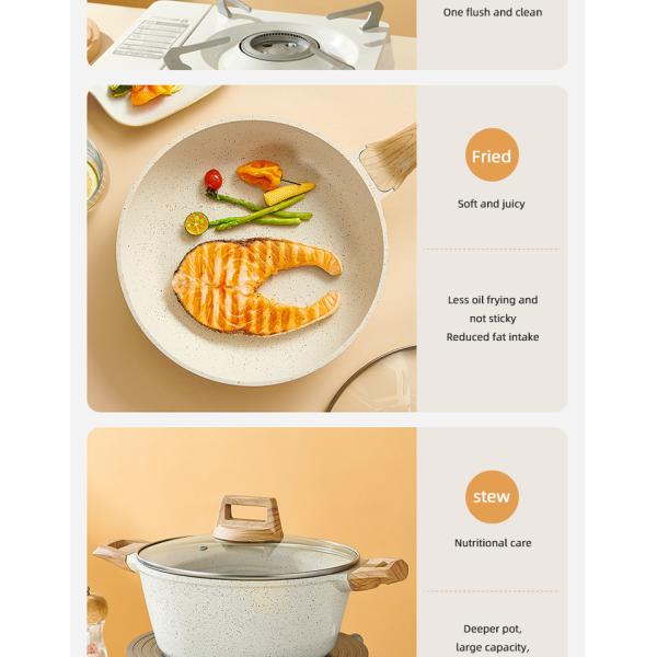 Custom Pots And Pans Maifan Stone Non-stick Coating Nonstick Kitchen Ware Cookware Sets Aluminum Cooking Pots Sets