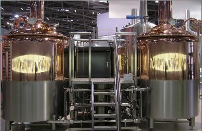 SU304 Copper Turnkey Microbrewery Equipment PLC Control Anti Corrosion brewpub brewhouse