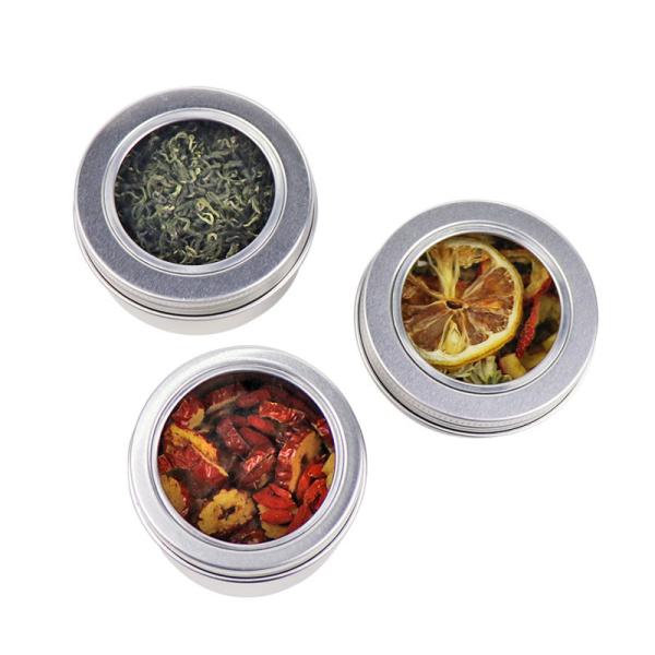 Custom Logo Round Aluminum Cosmetic Jars Metal Tea Canisters For Food Storage