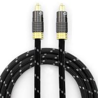 1.2M Cable Toslink de Áudio Revestido em Ouro para Subwoofer de Alto-Fluxo Audiófilo com Concha Texturizada e Conector Homem para Homem