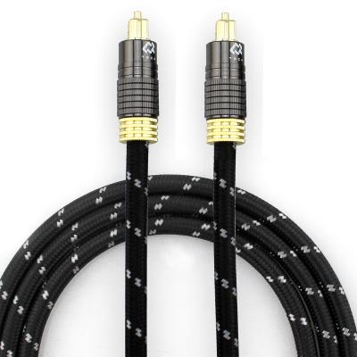 Toslink interface de ouro banhado a ouro de alta qualidade, casca texturizada, corda de malha preta 1,2 m para alto-falante subwoofer audiófilo