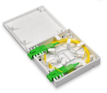 SC Fiber Optic Distribution Box , 2 Port Fiber Termination Box Wall Mount