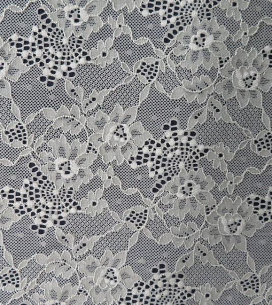 Elastic Lace Fabric of Spandex & Nylon with Clover Flower Pattern