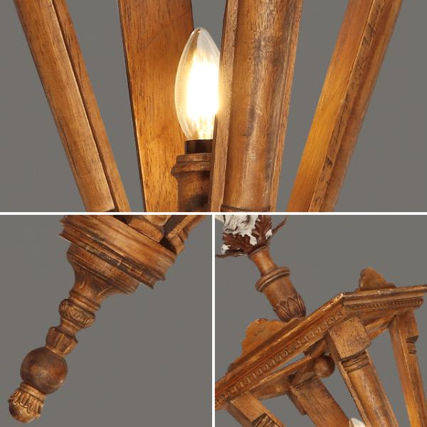 Mini natural wood chandelier for Kitchen Dining room Lighting (WH-CI-16)