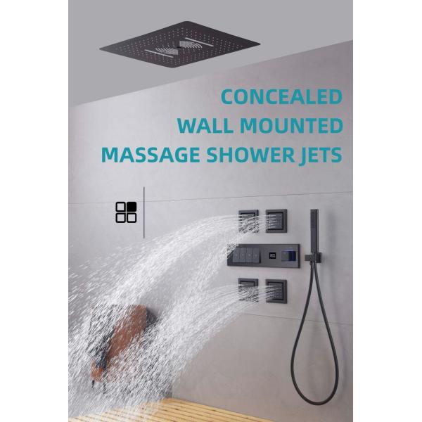 All Copper Wall Mounted Concealed Valve Showers Digital Display Rainfall Shower Set